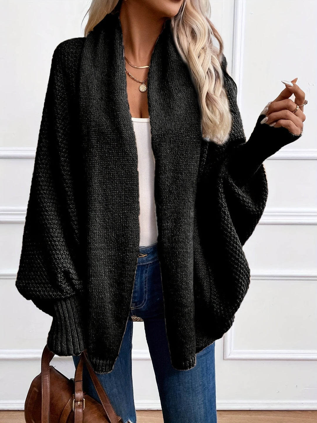 Women's Batwing Knit Cardigan - Effortless Layering Essential