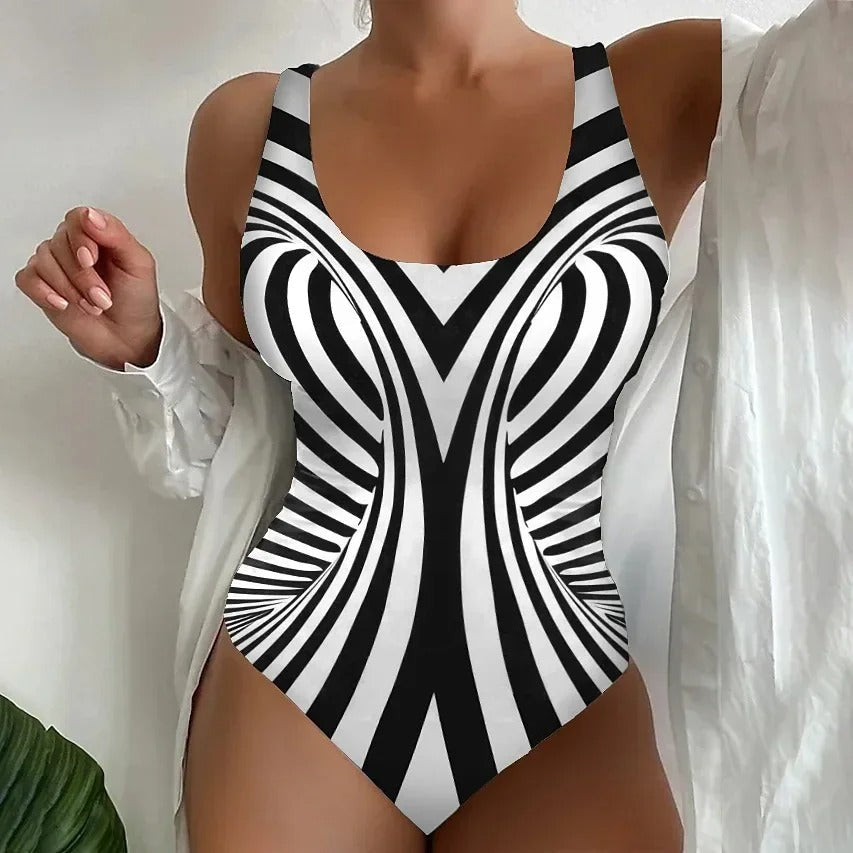 Women's Zebra Print Swimsuit - Fun, Flattering Beach Look