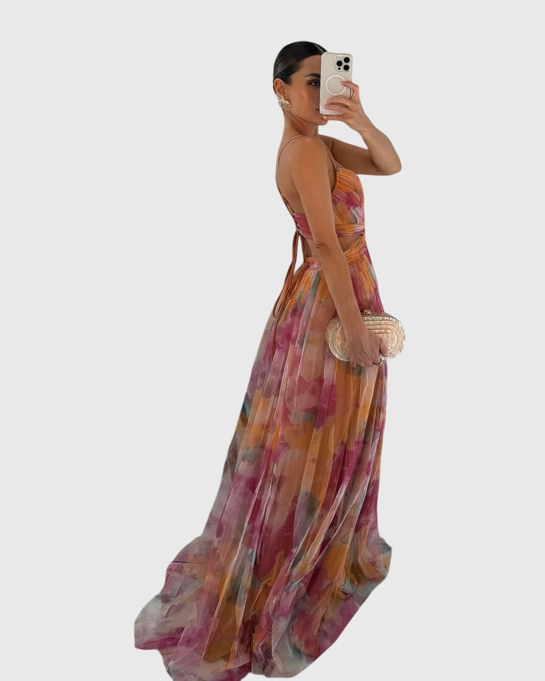 Women's Floral Print Maxi Dress - Effortless Summer Elegance