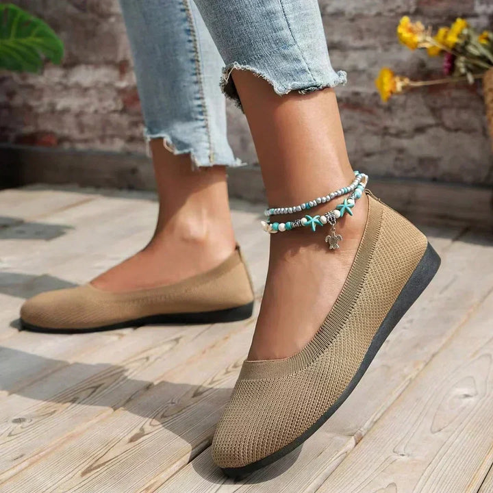 Women's Comfy Knit Ballet Flats - Everyday Elegance