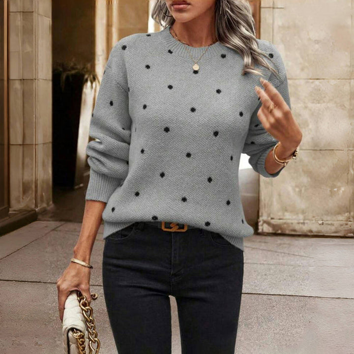 Women's Cozy Polka Knit Sweater – Playful & Everyday Comfort