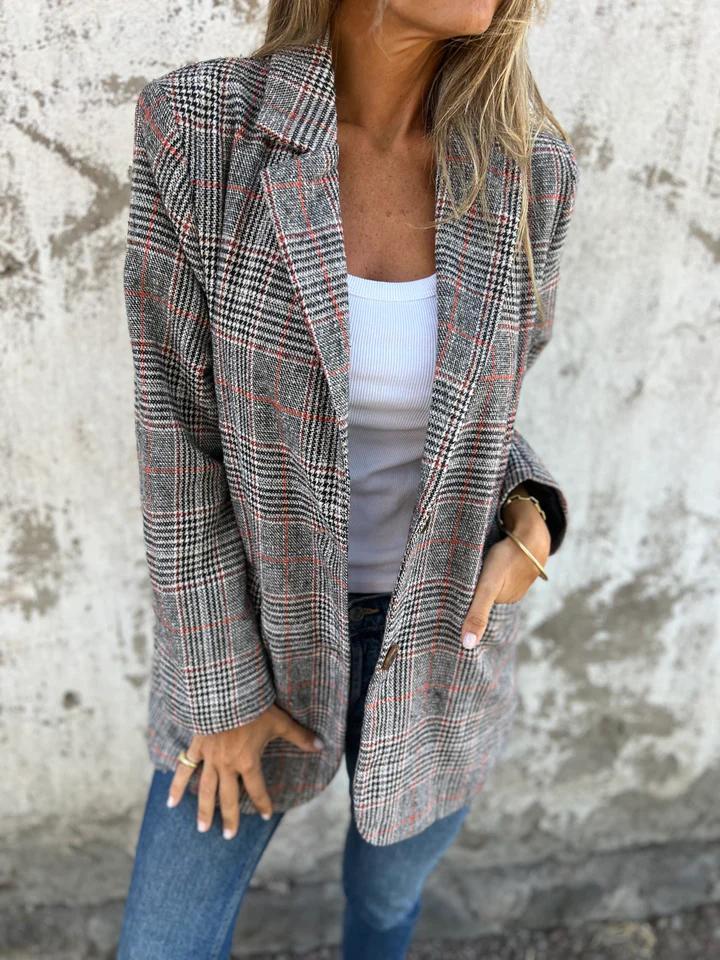 Women's Daniela Check Blazer - Timeless Sophistication