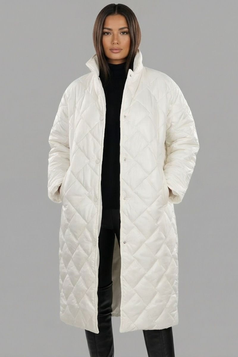 Women's Reversible Puffer Coat - Diamond-Quilted & Leopard Print