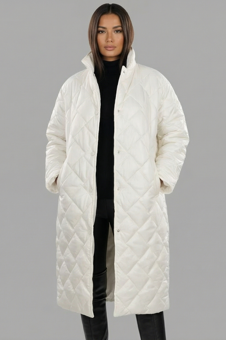 Women's Reversible Puffer Coat - Diamond-Quilted & Leopard Print