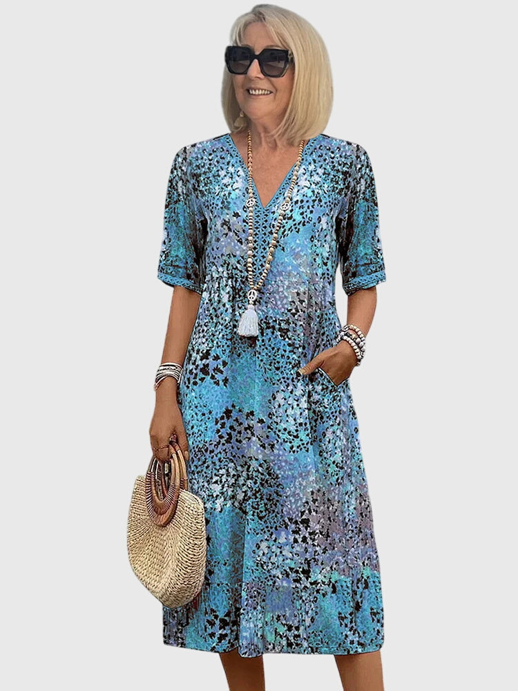 Women's Floral Midi Dress - Elegant & Versatile for Any Occasion