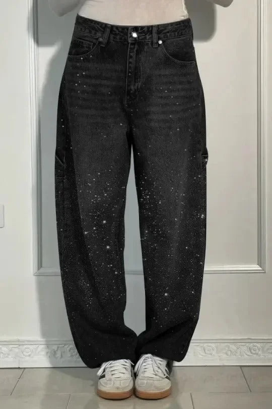Women's Victoria High-Waist Glitter Jeans - Sparkle with Confidence