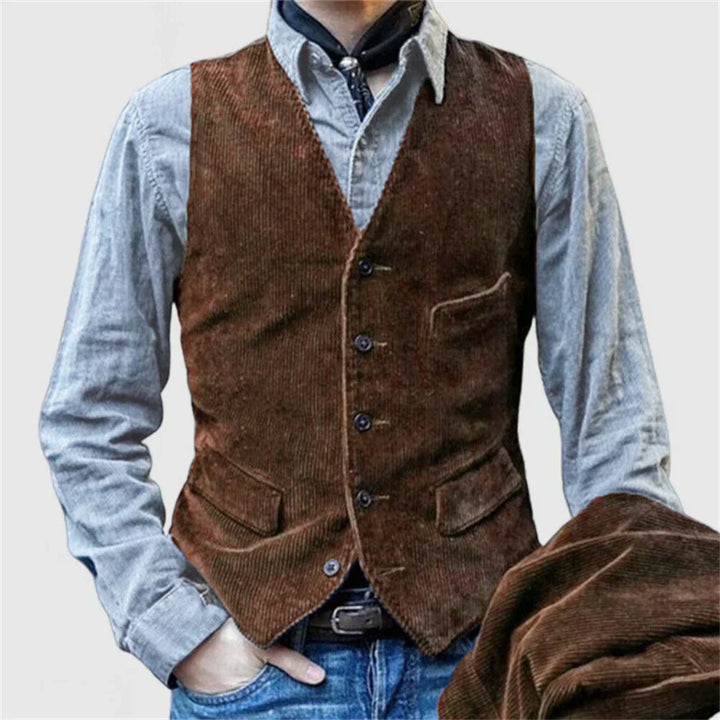 Women's Vintage Jacket & Vest - Two-in-One Layering Set