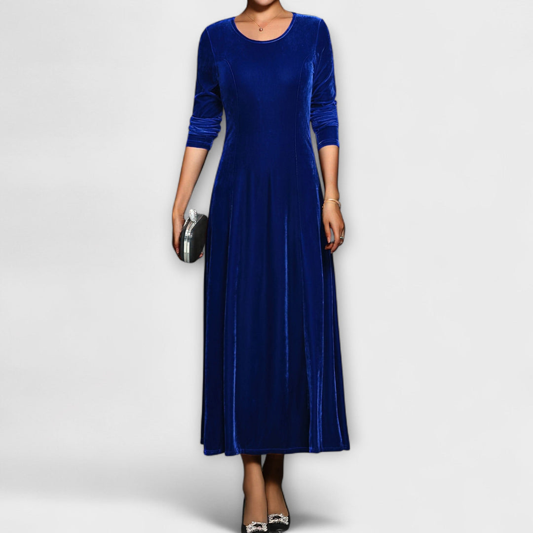 Women's Velvet Dress - Timeless Elegance for Evening Events