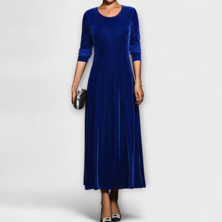 Women's Velvet Dress - Timeless Elegance for Evening Events