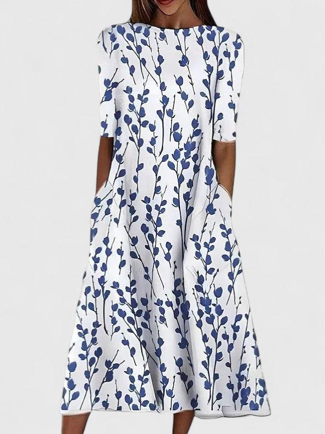 Women's Floral Midi Dress - Effortless Summer Style