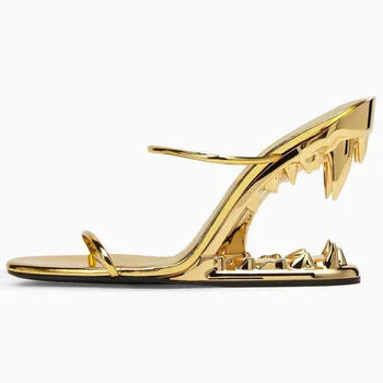 Women's Tiger Heel Slingbacks - Bold Evening Statement