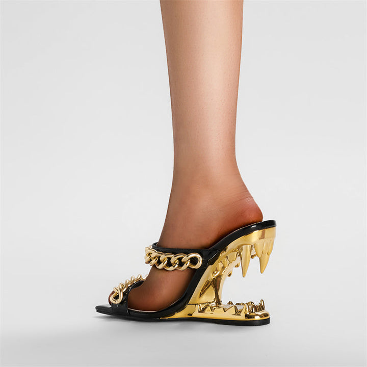 Women's Tiger Heel Slingbacks - Bold Evening Statement