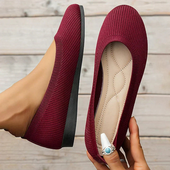 Women's Comfy Knit Ballet Flats - Everyday Elegance