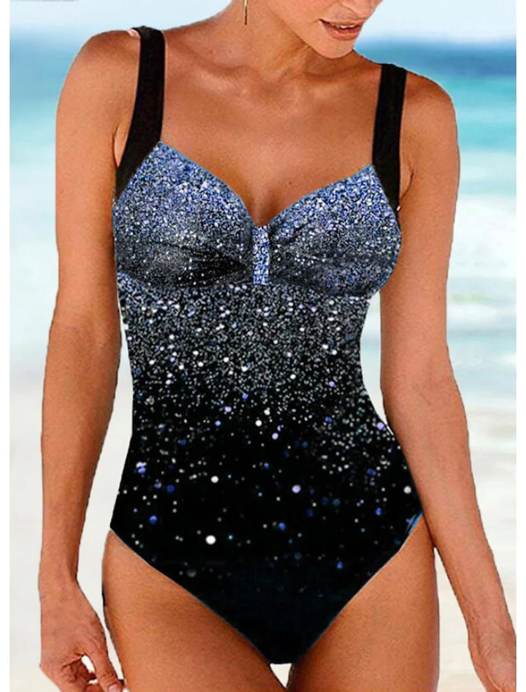 Women's Sequin Printed Swimsuit - Perfect for Beach Days