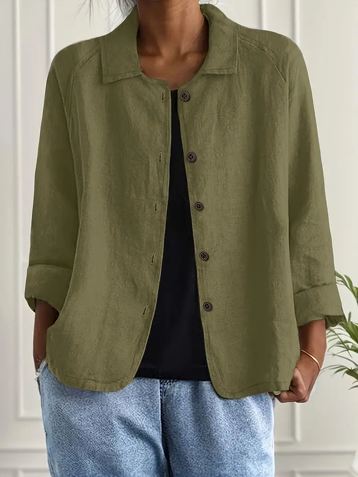 Women's Lightweight Cotton-Linen Shirt-Cardigan - Effortless Style