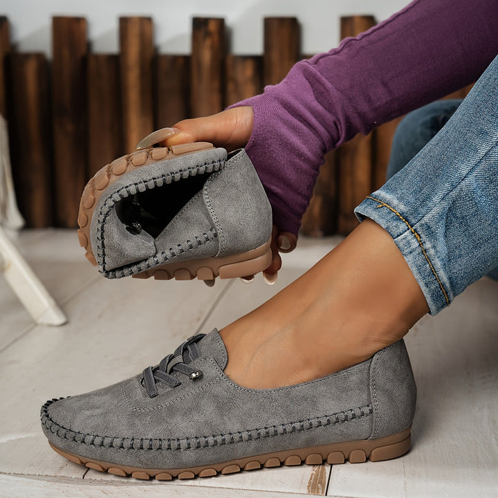 Women's Soft Suede Moccasin Flats - Full Support for Sensitive Feet