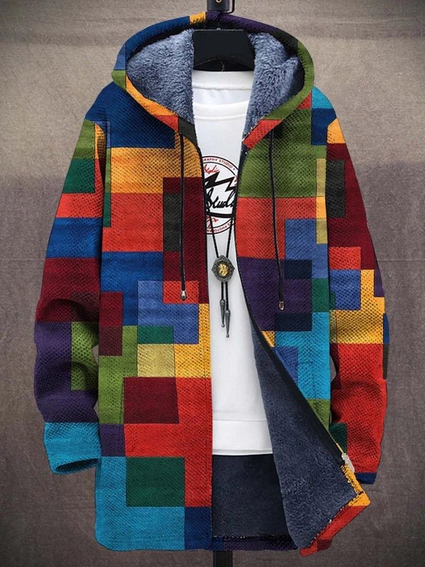 Women's Colorblock Fleece-Lined Hooded Jacket - Cozy & Bold