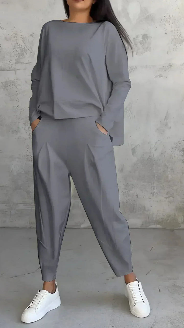 Women's Tailored Two-Piece Set - Effortless Style & Comfort