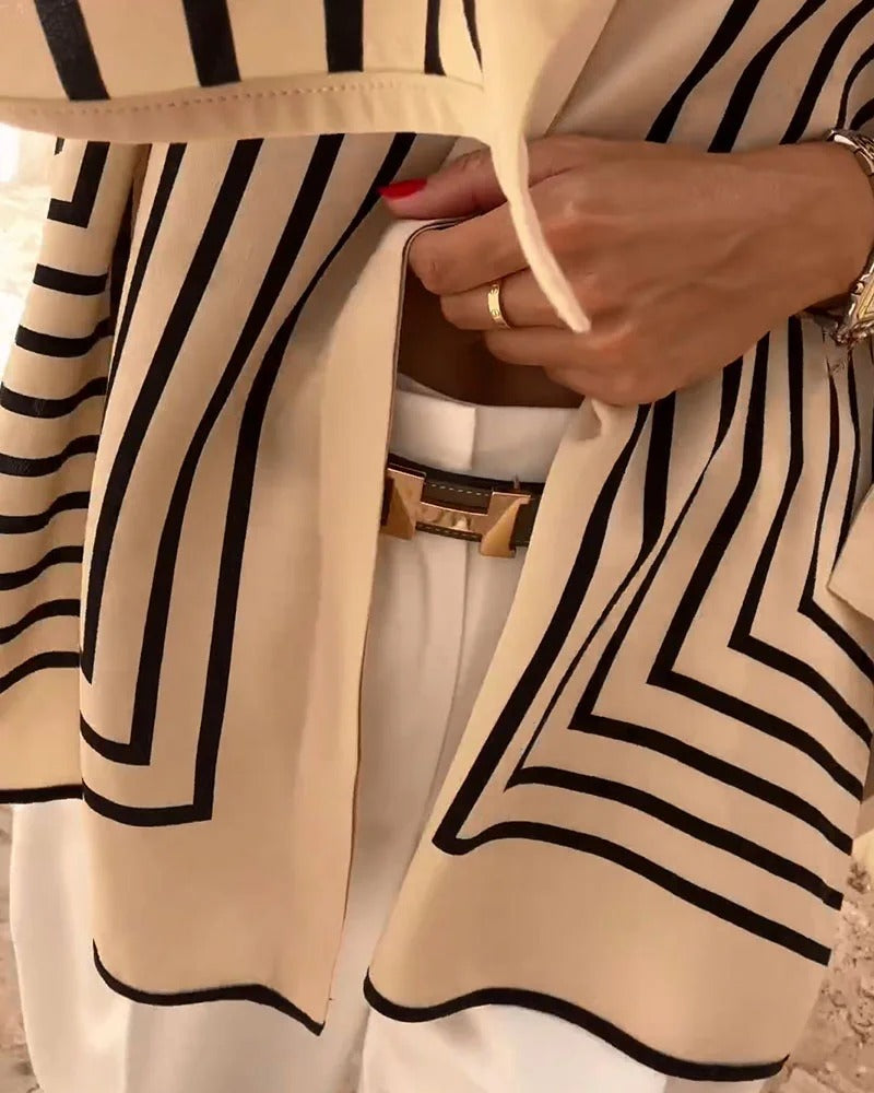 Women's Striped Flowy Blouse - Effortless Everyday Elegance