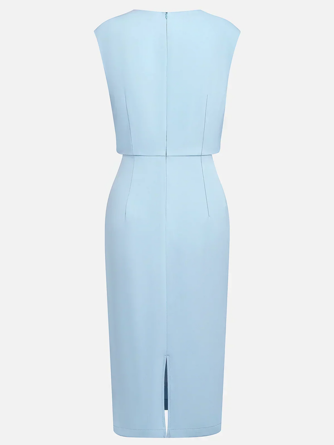 Women's Stretch Midi Dress with Side Drape - Effortless Elegance