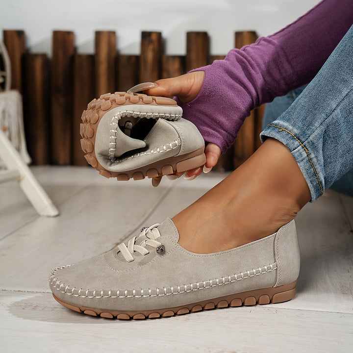 Women's Soft Suede Moccasin Flats - Full Support for Sensitive Feet
