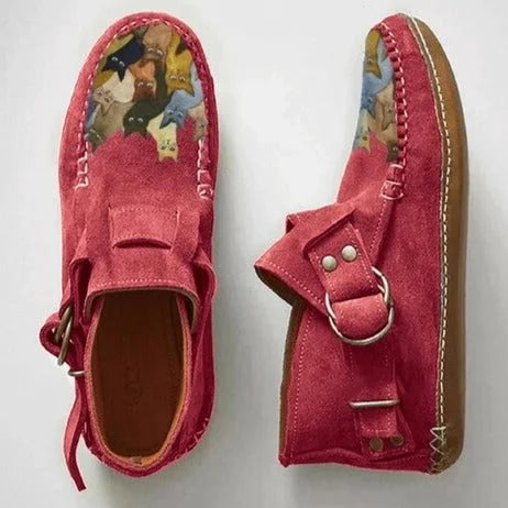 Women's Hand-Painted Suede Casual Shoes - Artistic Everyday Comfort