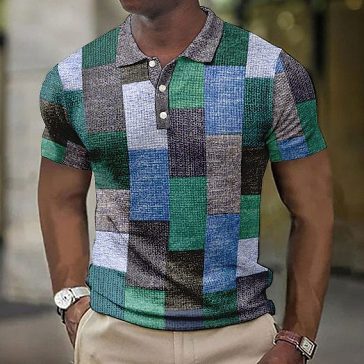 Men's Checkered Polo Shirt - Effortless Smart-Casual Style