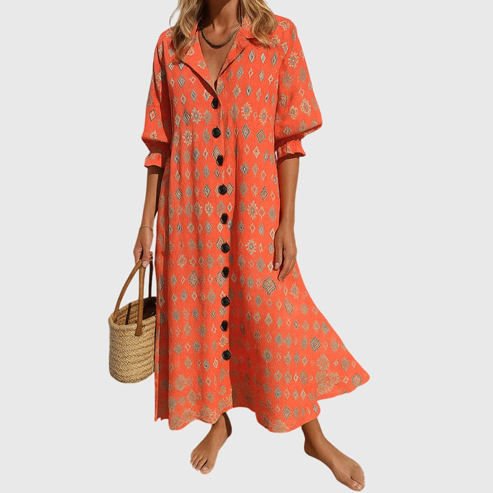 Woman's Elegant Slimming Dress - Boho Charm for Any Occasion