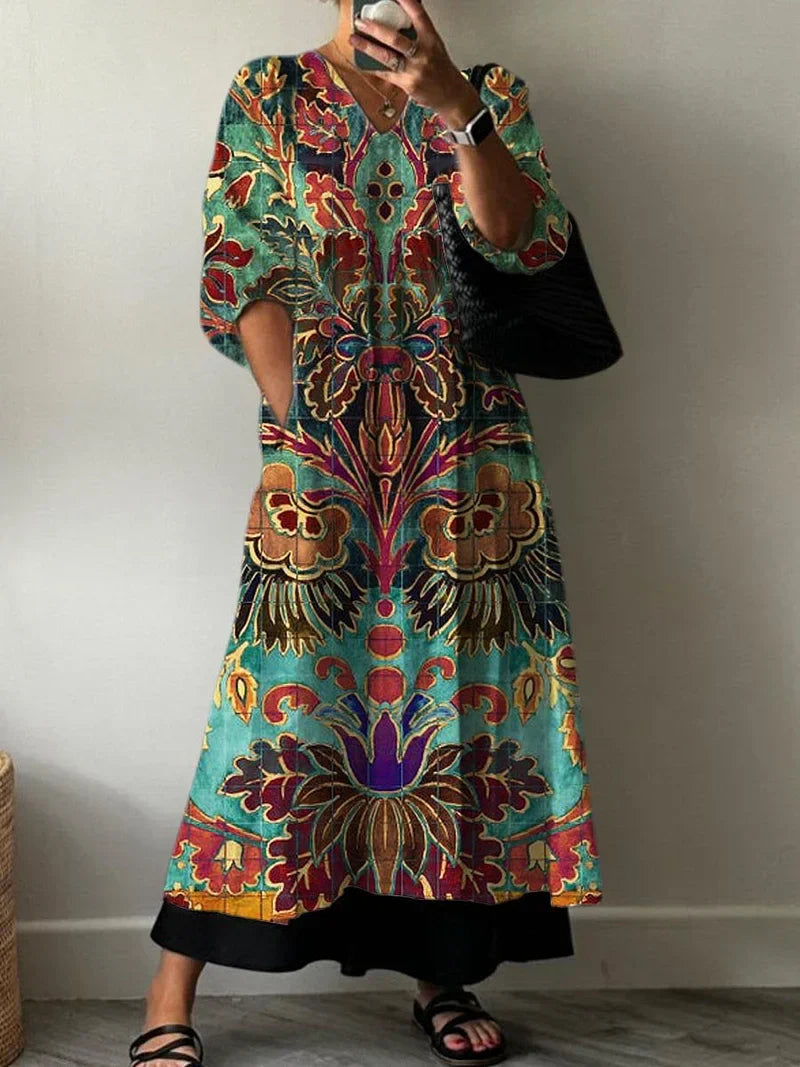 Women's Elegant Dress with Carolina Print - Perfect for Summer Outings
