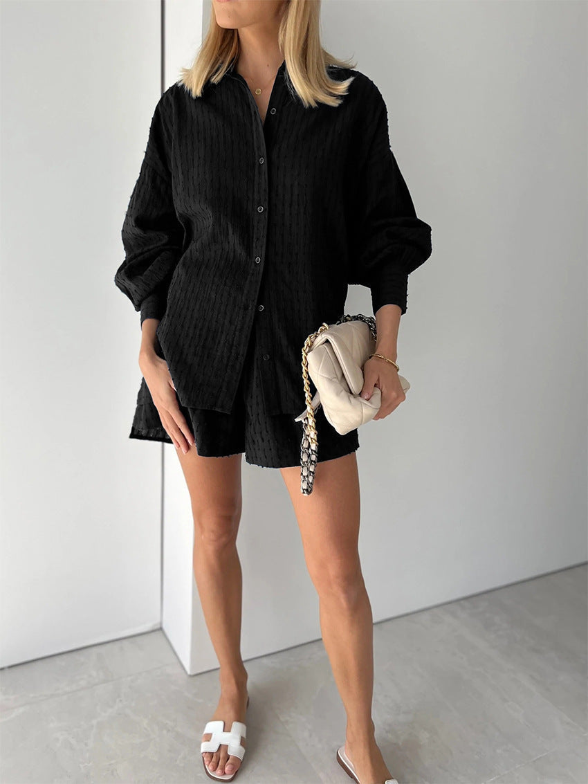 Women's Breezy Shirt and Shorts Set - Effortless Everyday Elegance