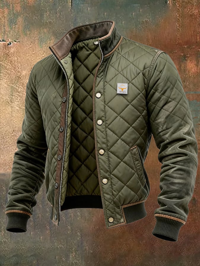 Men's Quilted Casual Jacket - Lightweight Insulation for Cool Days