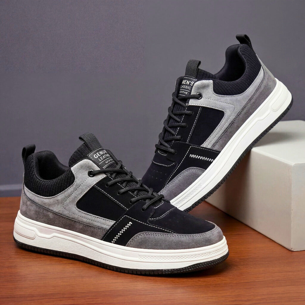 Men's Suede Sneakers – Retro Leather Trainers, Cushioned