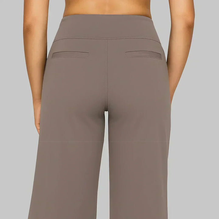 Women's Wide Leg Comfort Trousers - Flattering High Waist