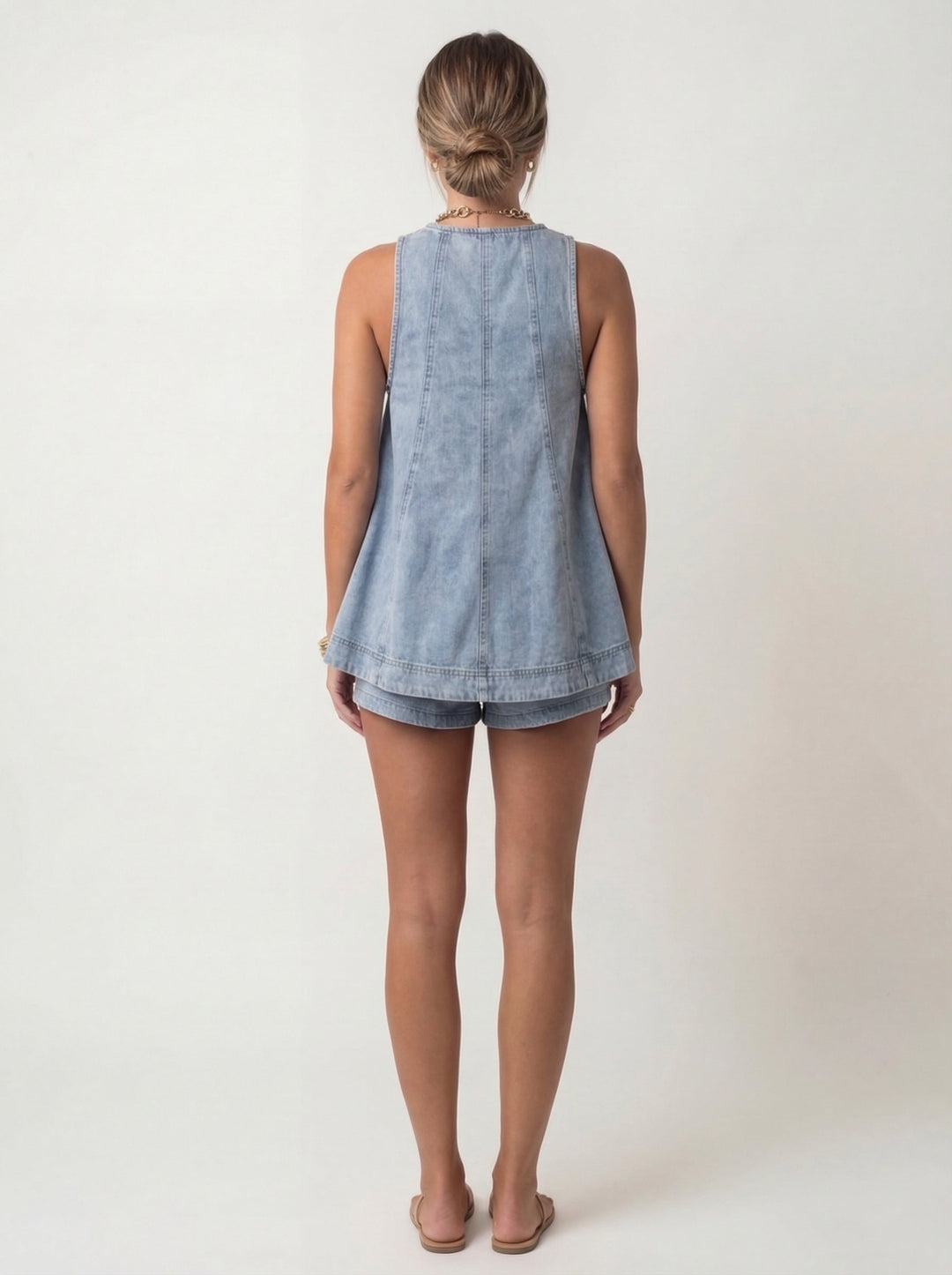 Women's Denim Two Piece Co-Ord Set – Relaxed Matching Outfit – view 3