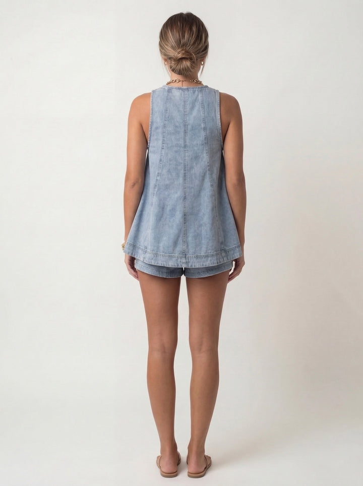Women's Denim Two Piece Co-Ord Set – Relaxed Matching Outfit – view 3