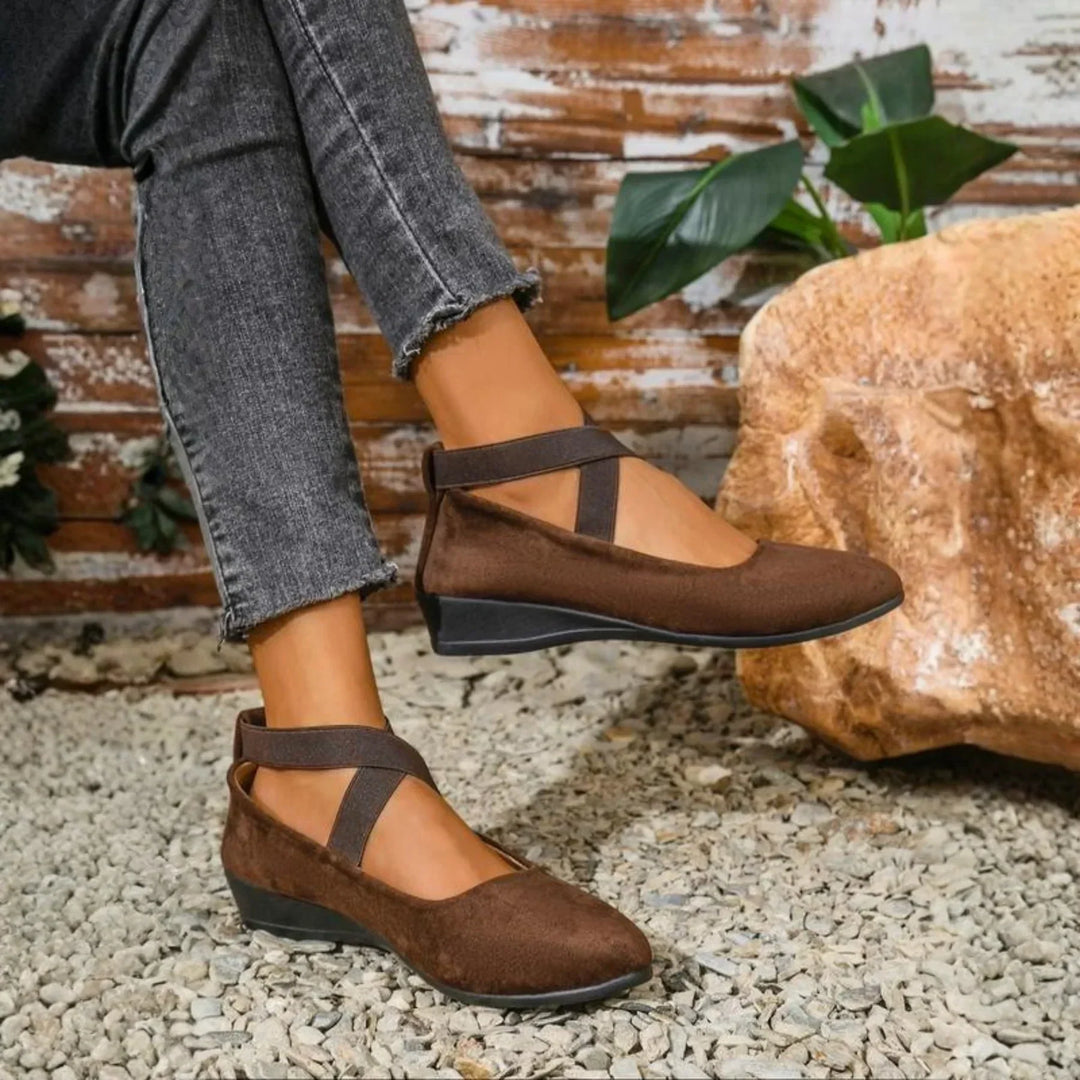 Women's Closed Wedge Ballerina Shoes - Elegant Comfort & Stable Lift
