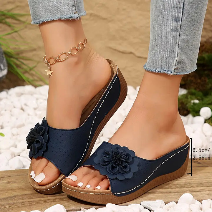 Women's Orthopedic Floral Wedge Sandals - Summer Comfort & Support