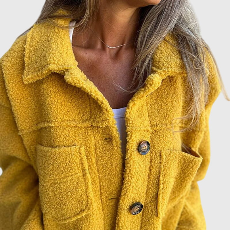 Women's Casual Cozy Button-Up Jacket - Everyday Comfort
