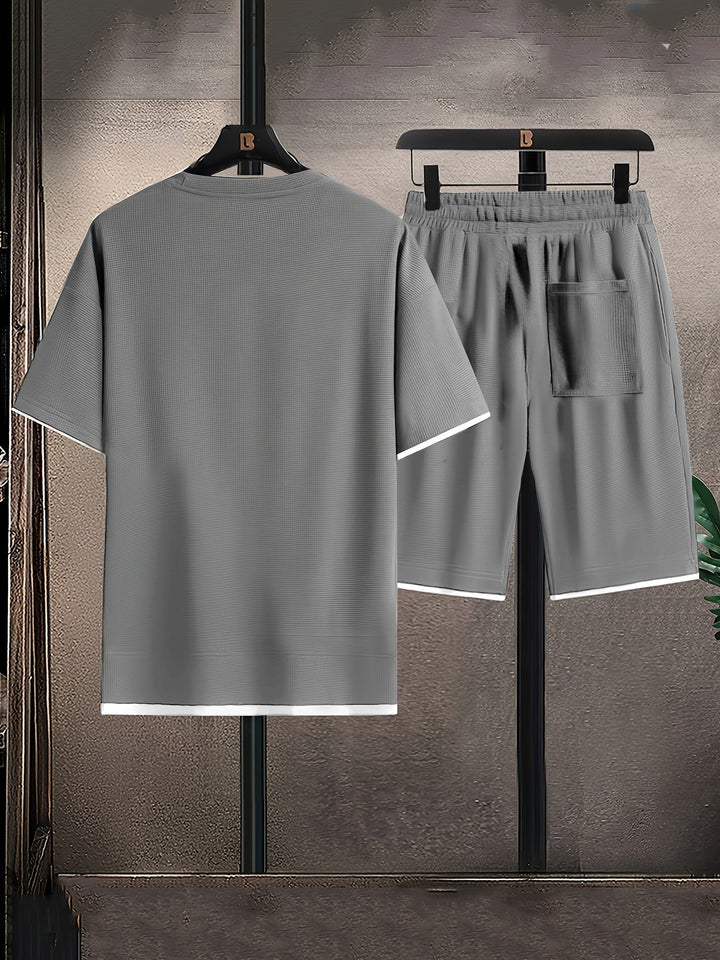 Men's Waffle Knit Lounge Set - Comfortable Relaxed Fit