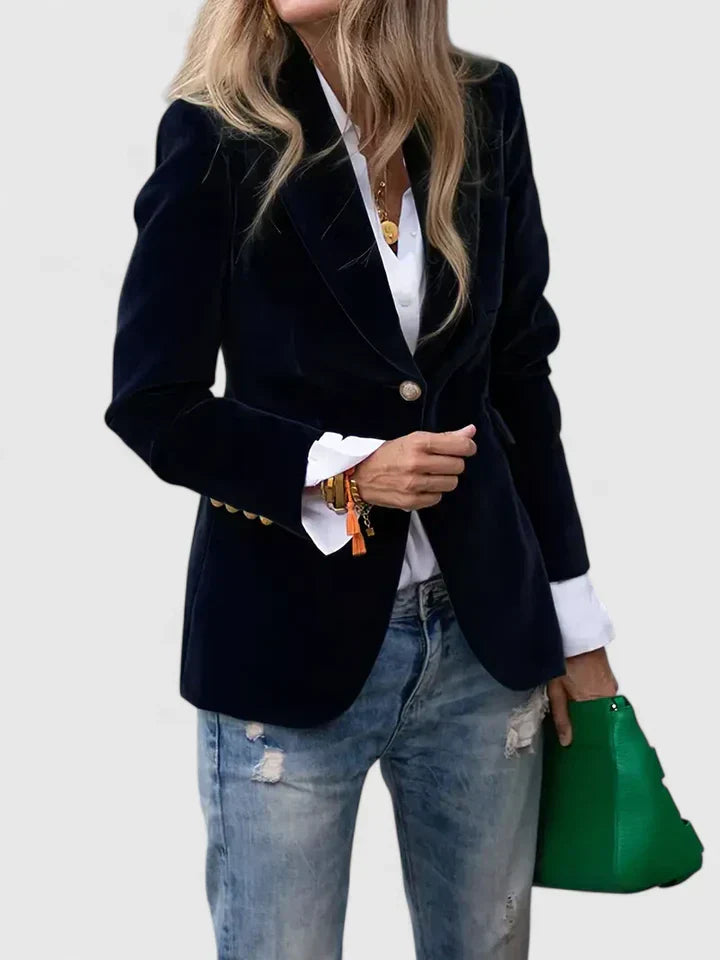 Women's Victoria Velvet Blazer - Elegant and Tailored Fit