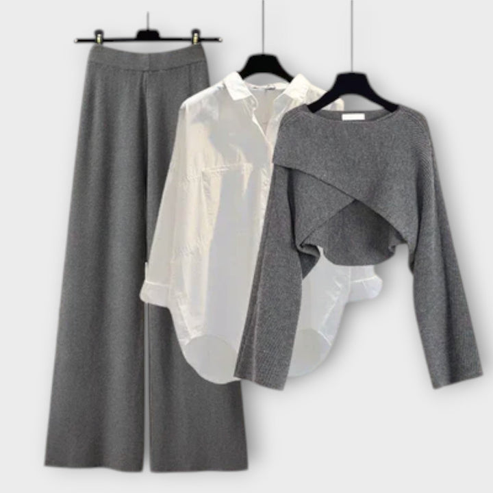 Women's Organic Cotton Three-Piece Set - Versatile Office to Casual