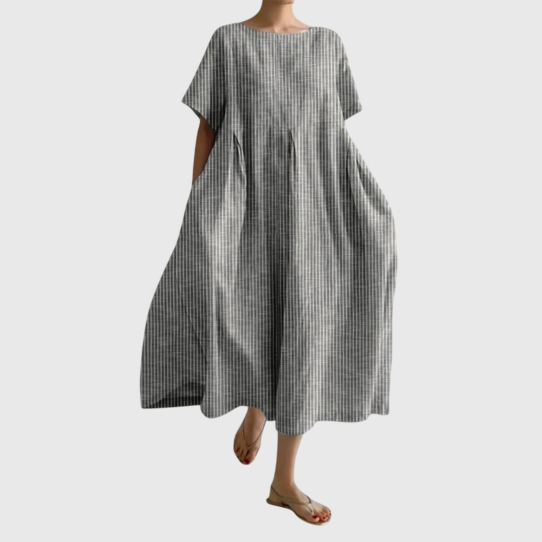 Women's Striped Maxi Dress - Effortless Summer Elegance