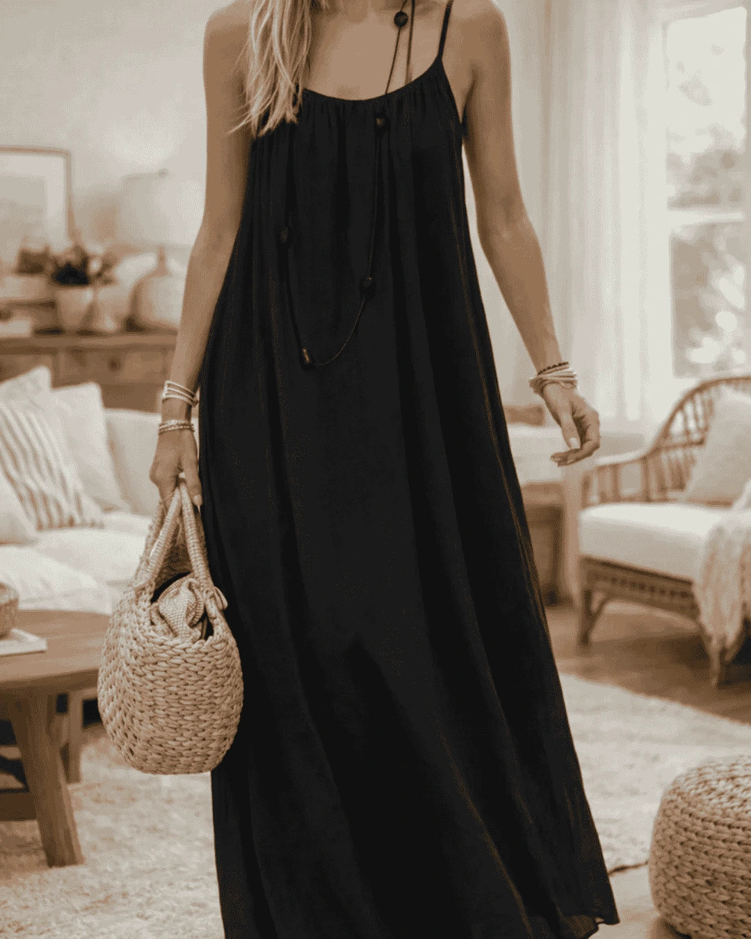 Women's Backless Cami Maxi Dress