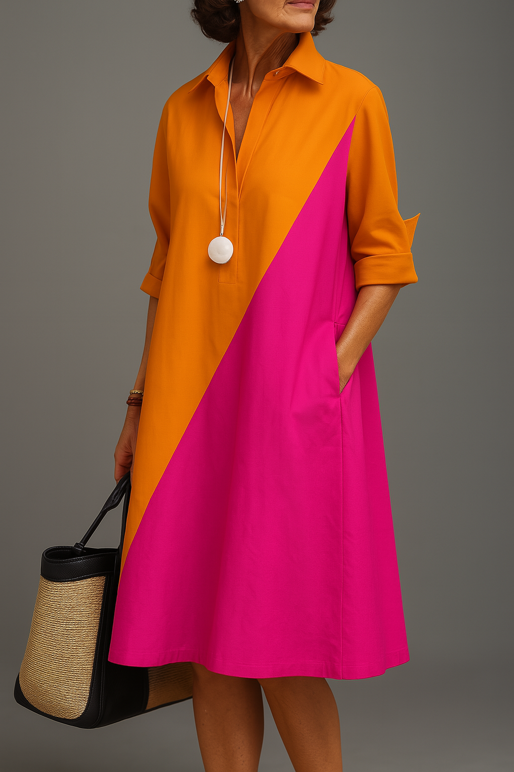 Women's Comfortable Midi Dress - Effortless Everyday Elegance