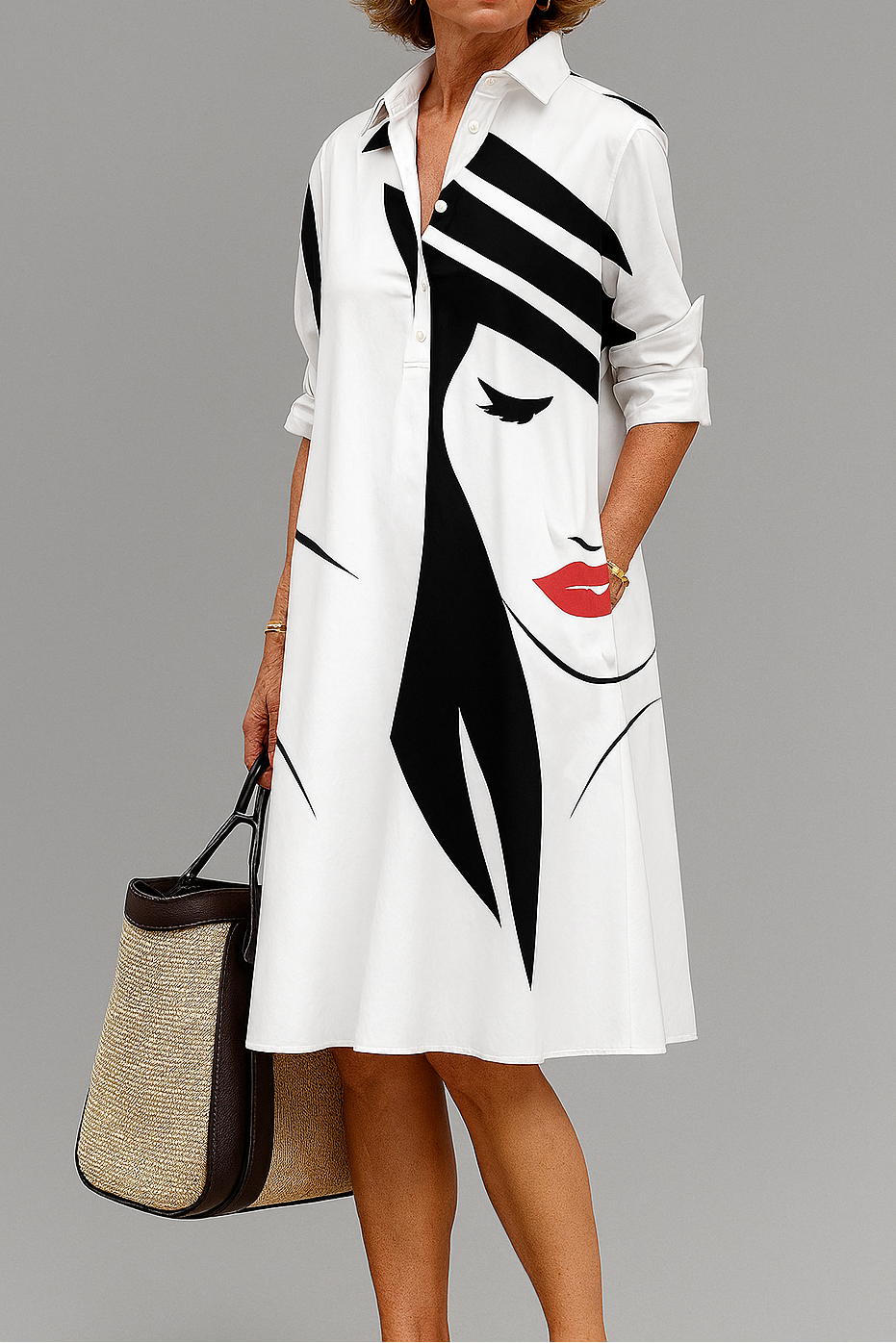 Women's Comfortable Midi Dress - Effortless Elegance