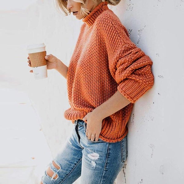 Women's Relaxed Chic Knit Sweater - Cozy Comfort for Chilly Days