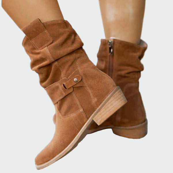 Women's Suede Ankle Boots - Timeless Comfort for Everyday