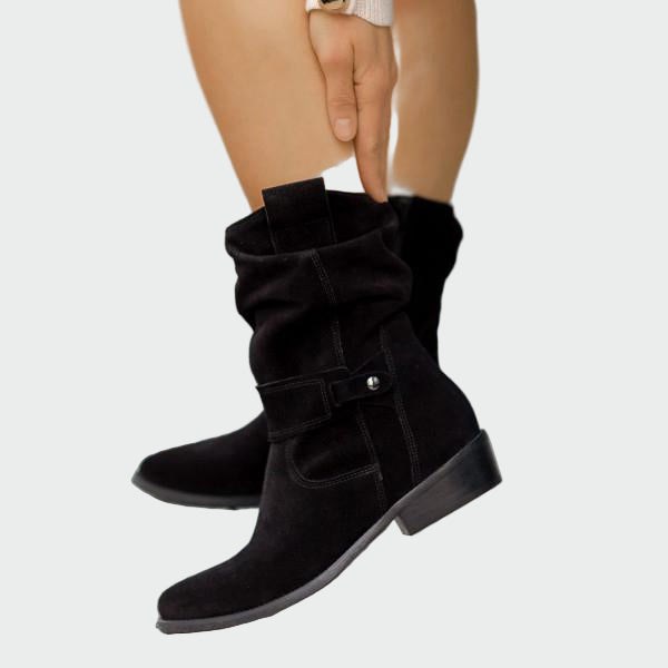 Women's Suede Ankle Boots - Timeless Comfort for Everyday