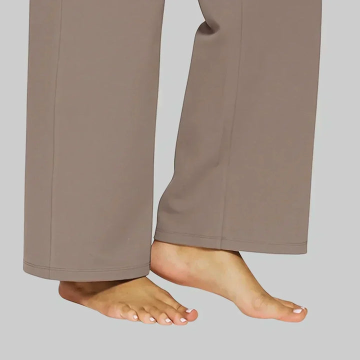 Women's Wide Leg Comfort Trousers - Flattering High Waist
