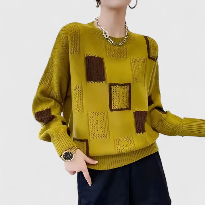 Women's Knitted Openwork Sweater - Effortless Everyday Elegance